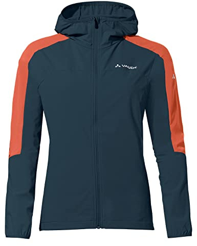 VAUDE Moab IV Softshelljacke für Damen - Übergangsjacke Damen, Winddichte & Atmungsaktive MTB-Jacke, Recyceltes Material, Wasserabweisend, mit Kapuze
