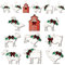 36 Pcs Farm Animals Ornaments Wood Christmas Animal Hanging Ornaments Wooden Cow Pig Farmhouse Holiday Decor for Tree Decoration Crafts