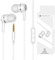 Rtinle In-Ear Kopfhörer Mit Kabel, 3.5mm Magnetisch In-Ear Ohrhörer mit Mikrofon und Lautstärkeregler,Kopfhörer Stereo und HiFi-Klang,für Galaxy, i-Phone, Smartphone, MP3 Players usw,Weiß