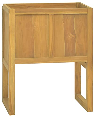 Susany Badschrank Badezimmerschrank Badmöbel Waschbeckenunterschrank Aufbewahrungsschrank Unterschrank Schrank 60 x 45 x 75 cm (B x T x H) Teak-Massivholz mit natürlichem Finish