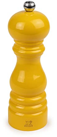 PEUGEOT - Moulin à Poivre Paris 18cm - Collection Paris-rama - Réglage Classique - En Bois Labellisé PEFC - Fabrication Française - Coloris Jaune Safran