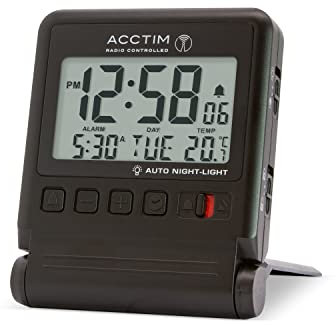 Acctim Skylab Radio Controlled Smartlite® Folding Travel Alarm Clock