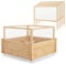 RELAX4LIFE Blumenkasten mit Abnehmbaren 4 Schutznetzen & 9 Fächern, Pflanzkasten ohne Boden, Gartenbeet Holz, Hochbeet mit Metallzaun, Blumenbeet für Garten, 107 × 107 × 70 cm, Natur