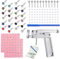Longbeauty 224pcs Edelstahl Ohr Piercing Pistole Kit Körper Piercing Werkzeuge Piercing Nadeln mit Ohrstecker Nase Lippe Nabel Piercing Maschine für Home Salon, Bunt