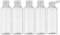 Toureal 100ML Flacon avec Flip Cap Vide (5 Pièces), Rechargeable Bouteille de Voyage pour Cosmétique avec Entonnoir (Chapeau Transparent)