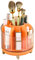 Terafeels Orange 360 Rotating Makeup Organiser - Make up Brush Holder for Desk Dresser Bedroom Bathroom Cosmetic Perfume Organiser Orange4203