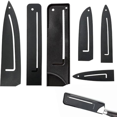 Rakiuty Fodero per Coltello da Cucina,Protezioni Bordi Coltelli Guaina Proteggi,Protezioni Bordi Coltelli,Protezione Lama In Plastica,per La Protezione Della Lama,Nero,6 Pezzi