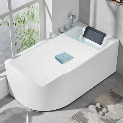 AISHULEI Faltbarer Badewannenabdeckung, wasserdichte Badewannenablage, Dicke 0.65 cm Bathtub Cover, Weiß Dämmplatten Staubschutz für Badewanne, für Zuhause, Badezimmer (Size : 160x80x0.65cm)
