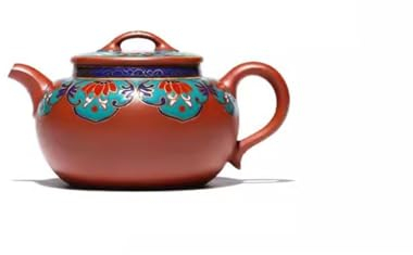 Bollitore da Viaggio Vaso di argilla viola Vaso rotondo Smalto puramente fatto a mano Ruyi Pot Teiera Pentola singola Set da tè in argilla viola for uso domestico Teiera Verde