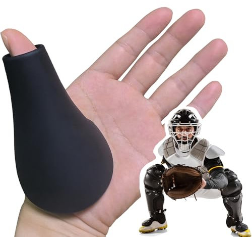 Catcher's Daumenschutz für Baseball- und Softball-Fänger, Daumenschutz für Baseball-Fänger, Ausrüstung, Trainingshilfe, Fänger, Zubehör, reduziert Stechen, Schwarz