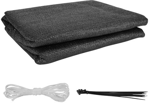 WIGUROE Clôture brise-vue pour jardin - 0,9 x 5 m - 130 g/m² - Résistant aux UV et aux déchirures - Avec attaches de câble et œillets (noir)