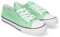 85263 Zapatilla Plana de Mujer, Comoda, con Material de Lona, Estilo Bamba Casual, y Cierre de Cordones Verde Talla 37