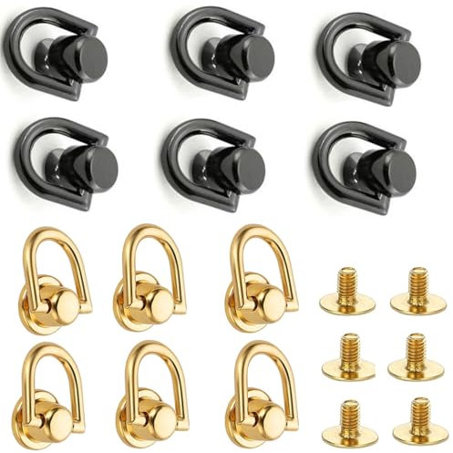LiJuanWang D Anillo Stud Tornillo,12 Piezas Tornillos de Anillo Remaches Stud Tornillo Clavo Bola Post Head Botones para Manualidades de Cuero para Monedero,Conector de Cadena