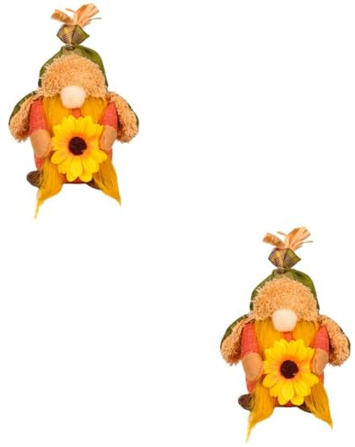 Cabilock 2St Sonnenblumen halten Erntefest Dekoration Desktop-Zwerg- Gnom Tischdekoration bücherregal Dekoration Wohnkultur Ornament Kaffeebar- Bücherregal Puppendekor Tuch