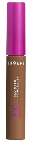 LUMENE CC Color Correcting All-Over Concealer | Leichte, aufbaubare mittlere Deckkraft | Gleicht den Teint aus und hellt ihn auf | Farbton 07 Deep | Vegan | 8,5 ml
