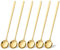 6 cucharas de café doradas, cucharas redondas de acero inoxidable, cucharas de helado, cucharas de barra, cucharas largas de oro, aptas para lavavajillas, para café, cócteles, té helado, cuchara de