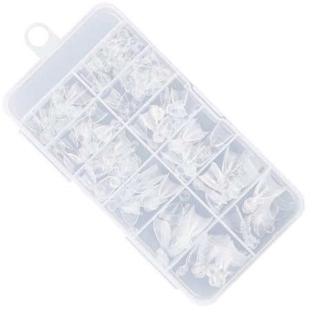 240x Soft Gel Nail Tips, Clear Nail Tips, Almond Nail Tips, Short Half Cover Tips, Press On Nail Tips, Nail Supplies