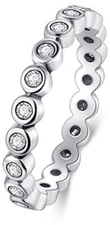 Whoiy Moissanit Ringe Damen Weißgold Verlobungsringe, Hochzeit Ringe 14 Karat Echtgold Ewigkeit Bandring Trauringe für Frauen Gr. 60 (19.1)
