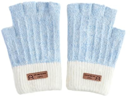 VILITI Fingerlose Handschuhe für Damen, fingerlose Winterhandschuhe, fingerlose Handschuhe, Fäustlinge, Thermo-Strick, Halbfinger, Winter, warme Halbhandschuhe