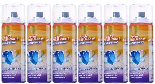 Etrexonline Spray Antideslizante Transparente Superficies 400ml - Mejora la Seguridad en Duchas, Escaleras, Bañeras y Piscinas - Resistente al Agua, Acabado Texturizado - Pack de 6