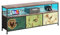 LONELYO TV-Schrank, abnehmbare Regale und Schubladen, Vintage-Blumen-Design, multifunktionales Aufbewahrungsregal, verstellbare Füße, ausreichend Stauraum, 137 x 30 x 57 cm