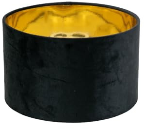 ValueLights | Reni Small Pendant Shade with Black Velvet & Gold Inner | Shades, Home Décor & Improvement Essential | 250mm Shade Width