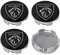 THJKCVSD 4 pièces Cache Moyeux, pour Peugeot 207 307 407 308 607 508 3008 2008 (60mm) Centre de Jante Capuchons Moyeu Roue Bouchon Enjoliveur Voiture Accessoires décoration