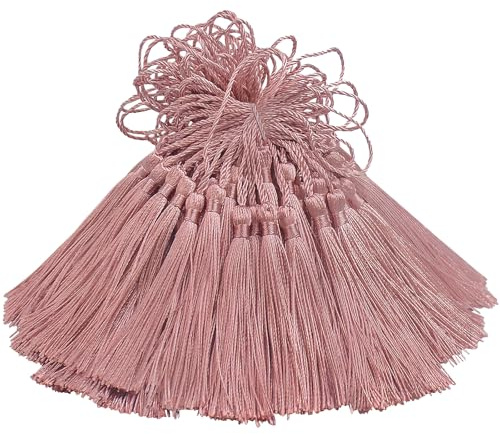 100 pezzi 13cm Ciondoli Nappe Setose Fatti a Mano DIY-Polvere | Nappe Decorative per Creazioni e Regali Fai da Te,Segnalibri,Gioielli,Borse,Portachiavi,Ghirlande e Accessori Feste