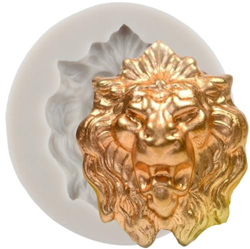 Sijiangmold Löwenkopf Silikonform Löwe Candy Fondant Form für Kuchen Dekoration Schokolade Cupcake Topper Polymer Clay Gum Paste