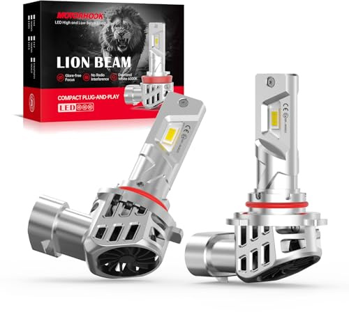LUDUN ECE R-37 Road Legal HB3 LED Headlight Bulbs 9005-5500K White 55W Canbus Error Free, IP68 Waterproof, for Dipped & Main Beam, Plug and Play for UK Cars