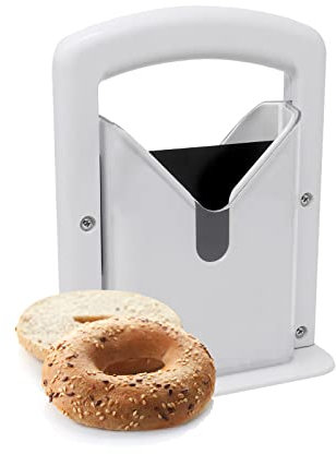 Bagel Slicer, Perfect for Bagels,Bagel Cutter Stainless Steel, White