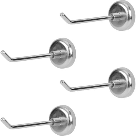 4 pezzi Ganci Magnetici, Resistenti Robusti Ganci da Parete per Appendere Oggetti Portata Fino a 3kg Ideali per Navi da Crociera Frigoriferi Cucine Garage Armadietti (Argento)