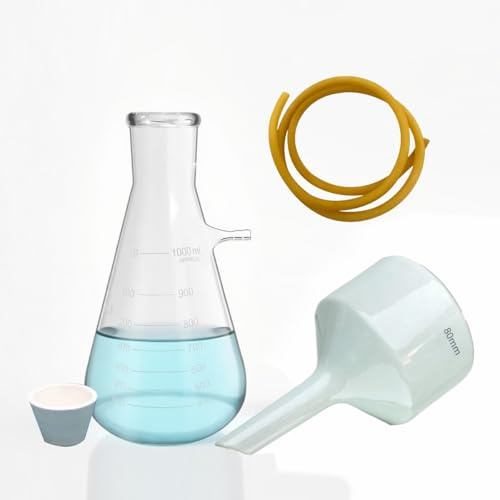 Lab Buchner Funnel Filtering Kit with 80mm Buchner Ceramic and 1000ml Vacuum Flask