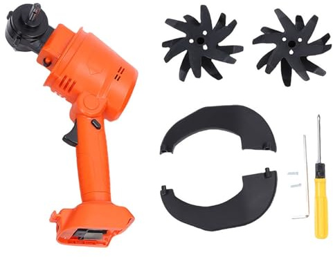 Garosa Motozappa Manuale a Batteria Mini Motocoltivatore Giardino con Motore in Rame Aggiornato 4 Lame in Acciaio Al Manganese per Prati Serre Paesaggistica