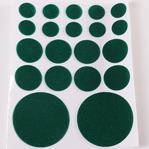 White Hinge Baize Green Felt Pads 20Pc Self Adhesive Stick On Protective Ceramic Glass Mirror Ornament Chess Feet
