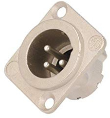 NC3MD-LX Sockel XLR male PIN: 3 Flansche (2 Löcher), für Panel Mounting NEUTRIK