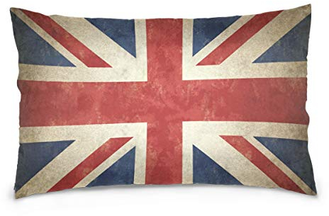 Linomo Kissenbezug 50x65 cm, Vintage UK Flag Union Jack English England Dekorative Kissenbezug Kissenhülle für Couch Sofa Bett Hause