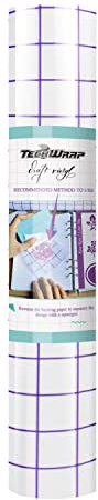 TECKWRAP Cinta de papel de transferencia de vinilo 12 x 10 ft Rejilla púrpura transparente Alineación perfecta para vinilo adhesivo permanente para manualidades