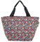 ECO CHIC Sac à déjeuner pliable léger | Sac isotherme résistant à l'eau pour le travail, les pique-niques, la randonnée, le camping et les barbecues (Petites fleurs Noir)