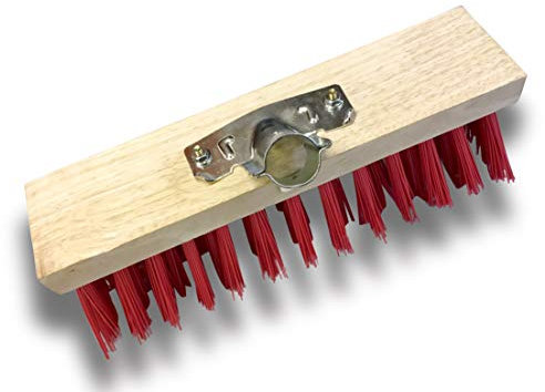 Balai de cantonnier | Longueur 32 cm | Piste Extérieur | Garnissage PVC Rouge | Semelle Bois | Douille métal boulonnée Ø 28 mm | sans Manche | Kibros 532CDSb