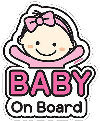GEEKBEAR Baby an Bord Aufkleber für Autos (02. Basic Girl)