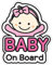GEEKBEAR Baby an Bord Aufkleber für Autos (02. Basic Girl)