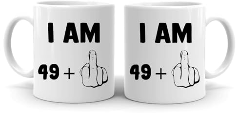 Forever Personal Designs Funny 50th Birthday (49 + 1) 11oz Mug with Gift Box