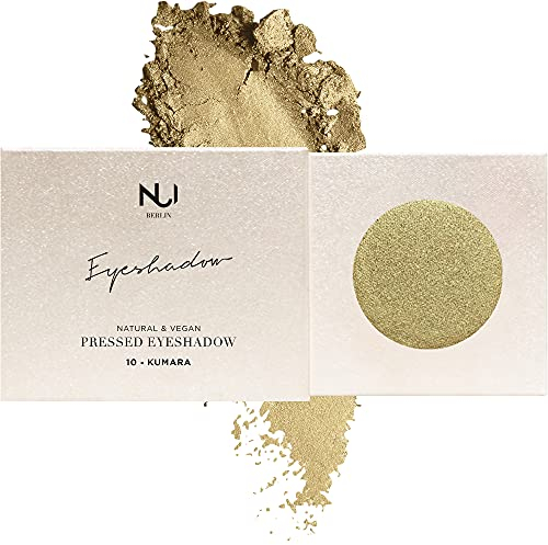 NUI Cosmetics Naturkosmetik vegan natürlich glutenfrei Make Up- Natural Pressed Eyeshadow 10 KUMARA, schimmernder Lidschatten im Farbton Altgold
