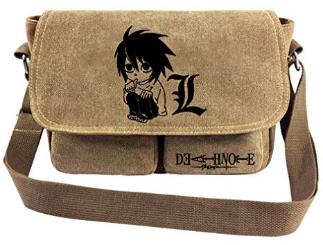 WANHONGYUE Death Note Anime Kleine Umhängetaschen Leinwand Kuriertasche Mini Schultertasche Messenger Bag Geldbörse 1
