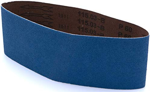 Multiblade 3 bandas de lija profesionales con circonitas de 100 x 610 mm, grano 80, para madera y metal, calidad profesional, para máquinas de lijar