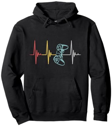 Gamer Hearbeat Controller regalo per Nerd Multiplayer Gaming Felpa con Cappuccio