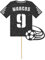 Personalised Birthday Football Kit Jersey Cake Topper- Black Any Name & Age Number Glitter Cake Decoration and Sprinkles - Happy Birthday Decorations - Personalised Toppers for Cakes by Cakeshop