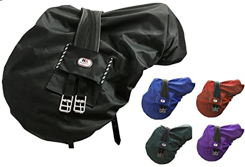 Majestic Ally Sattelbezug aus Nylon, wasserdicht, mit Fleece gefüttert, verschiedene Farben (schwarz)
