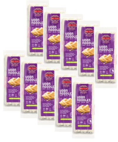 Go-Tan | Udon Noodles Giapponesi | Pasta Tipica Giapponese | Farina Grano Tenero - 10 x 250 Gr